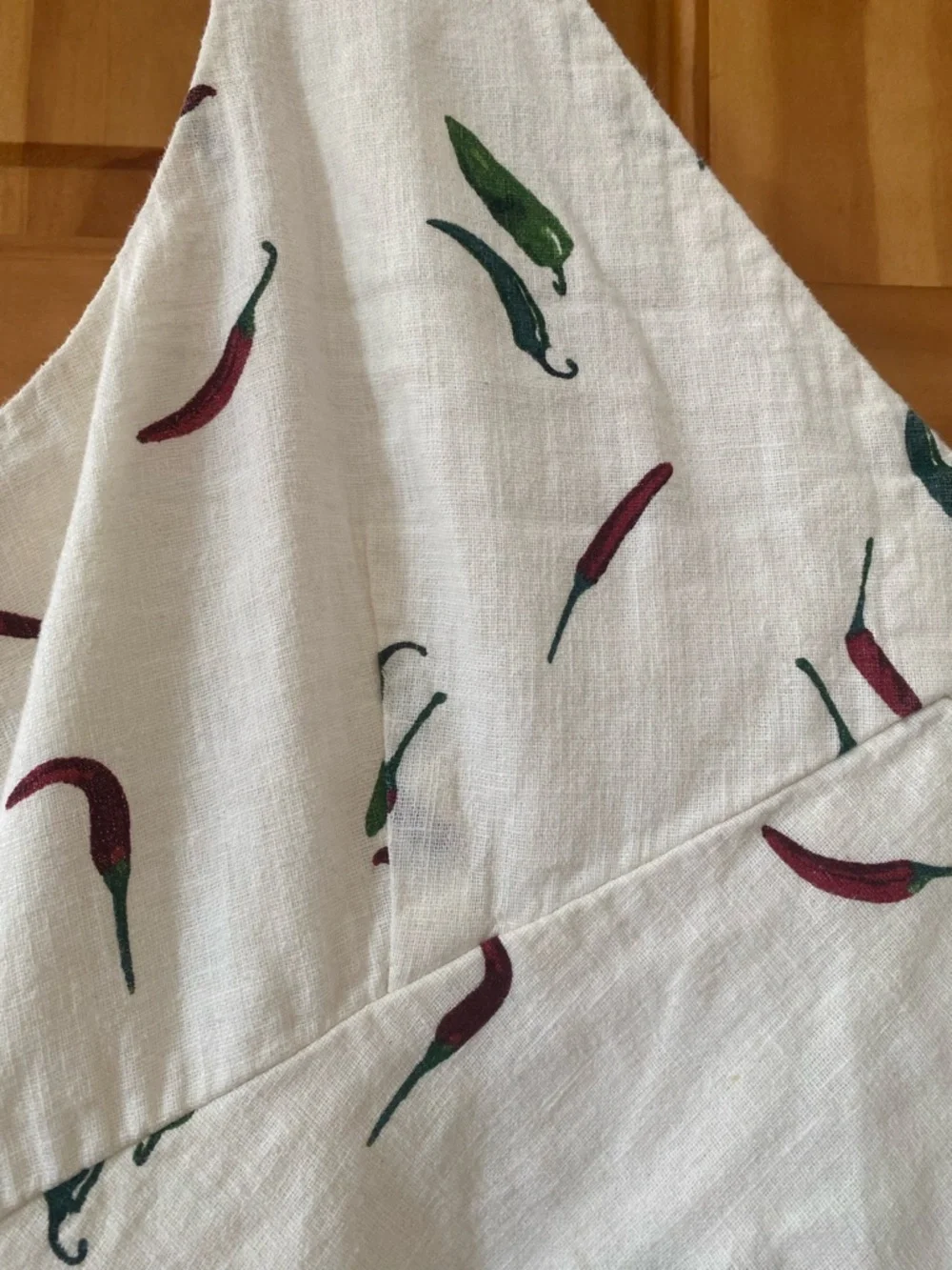 Abercrombie & Fitch Linen Cotton Chili Pepper Dress Pockets Smocked Back L - Picture 6 of 14